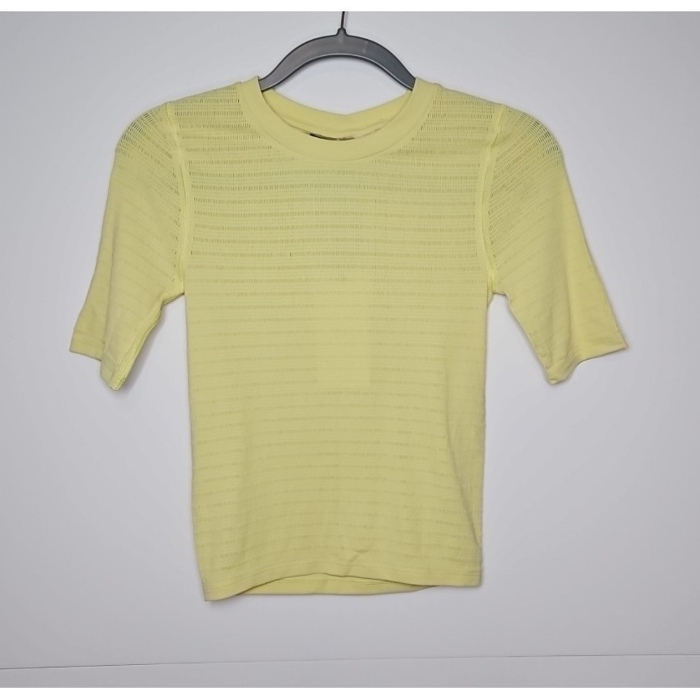 Calia Womens Yellow Seamless Short Sleeve Focus Athletic Top Size Small NWT - Picture 3 of 10